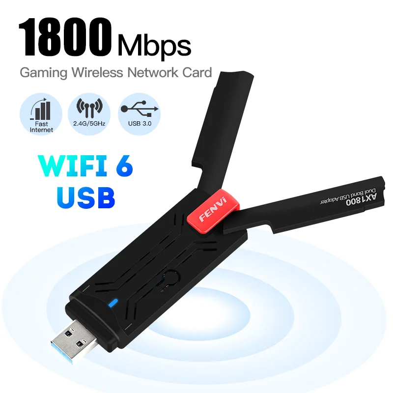 1800Mbps WiFi 6 USB 3.0 Adapter RTL8832AU 802.11ax Dual Band 2.4GHz/5GHz Support OFDMA WPA3 Wireless Network Card For PC/Laptop mobile lan adapter