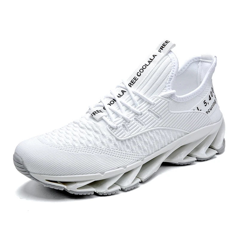 SENTA, мужская спортивная обувь для бега,, на шнуровке, амортизирующие кроссовки, дышащая сетка, беговые кроссовки, размер 39-47, кроссовки для мужчин - Цвет: 9115White