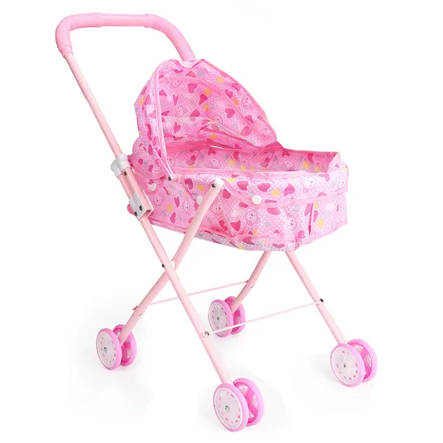 Mini Cart Supermarket Handcart Storage Trolley Toy Office Home Decor Wonderful Gift Toy for Children Without doll