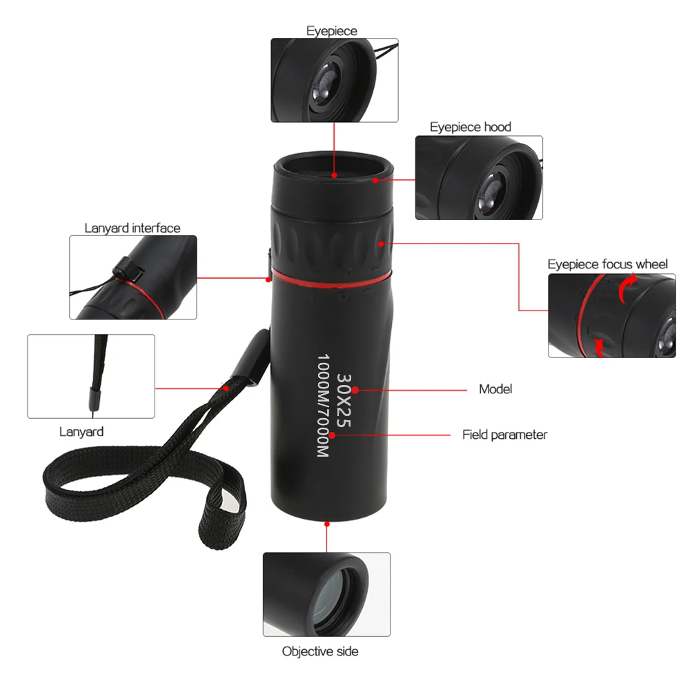 Mini Portáteis de Alta Definição Telescópio Monocular