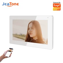 Jeatone-monitor de vídeo, intercom, tuya ahd, cvbs, 4 fios, analógico, wi-fi, sem fio, touch screen, 7 cabeças, 86721