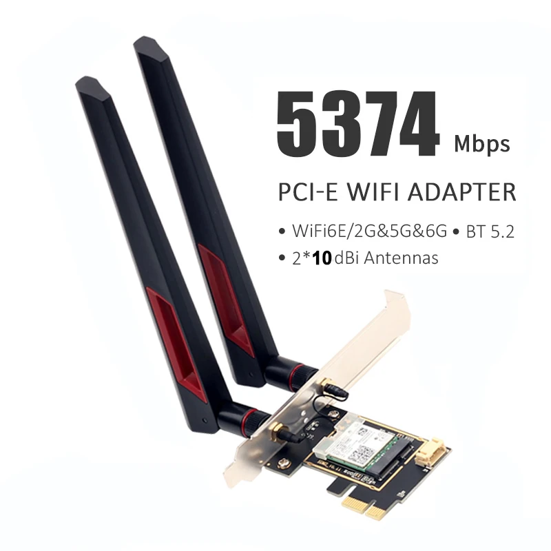 mobile lan adapter Máy Tính Để Bàn Wi-Fi 6 Intel AX210 PCIe WiFi Bluetooth 5.2 5374Mbps 802.11ax AX210NGW Wifi 6E Thẻ Windows 10 linux mobile lan adapter