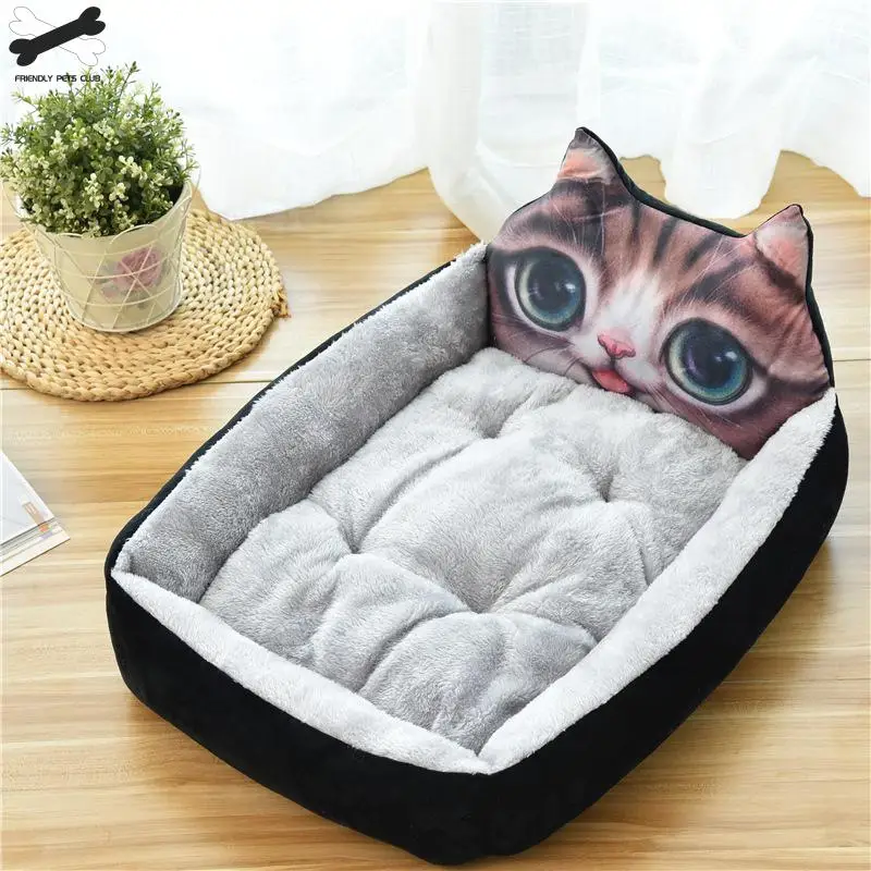 Cartoon Pet Bed Soft Kennel Winter Warm Pet Supplies House For Cat Mat Bed For Small Medium Large Dog Thicken Lounger Sofa Cartoon Pet Bed Soft Kennel Winter Warm Pet Supplies House For Cat Mat Bed For Small Medium Large Dog Thicken Lounger Sofa