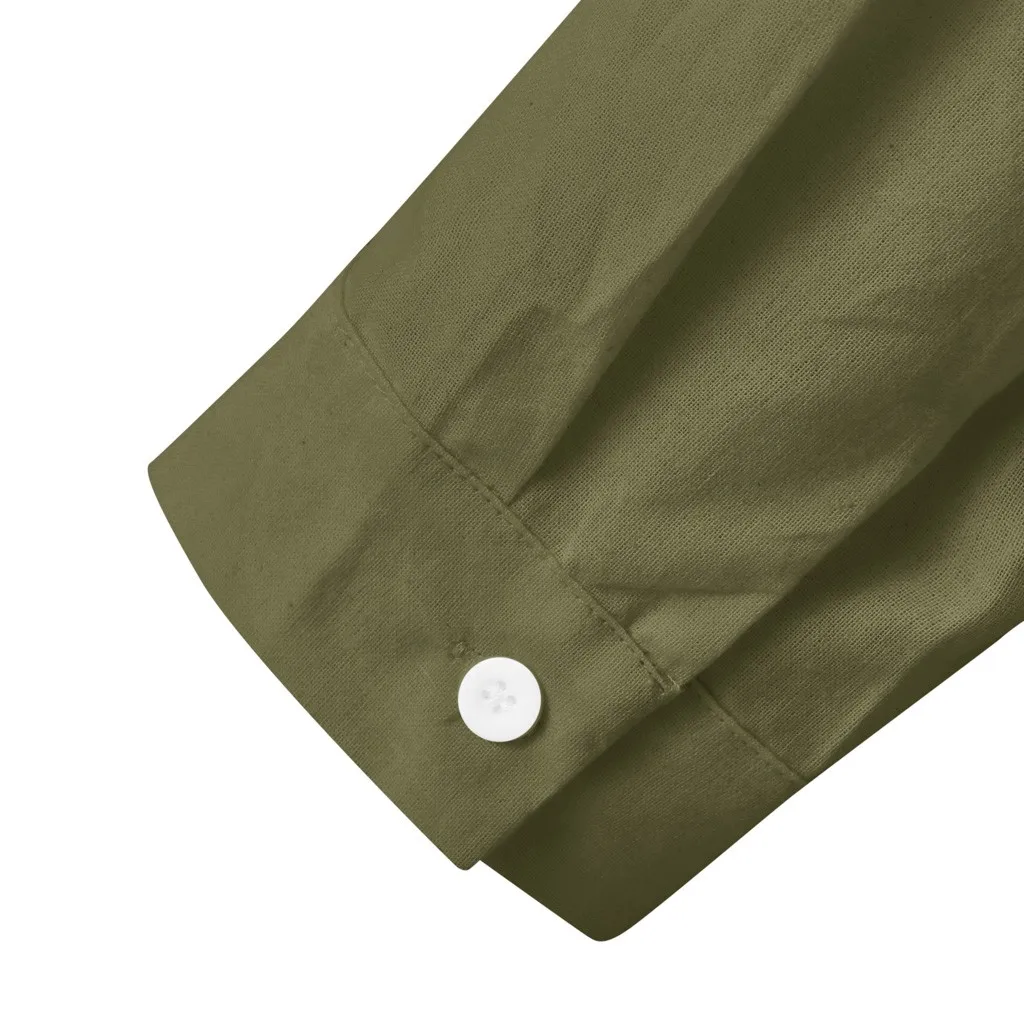 KANCOOLD NEW fashion Mens sweatshirt Autumn Button Vintege Linen and Cotton Long Sleeve Top Blouse sweatshirt dropshipping 725