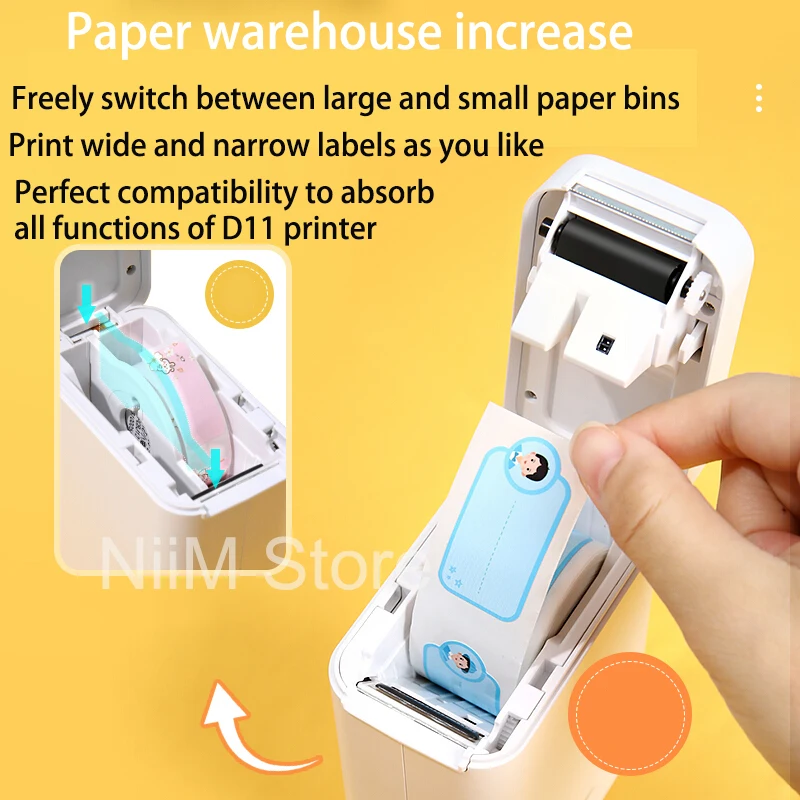 mini sprocket printer Niimbot D11 Plus D101 Thermal Projector Inkless Portable Pocket Label Maker Mobile Phone Home Office Use Mini Printing Machine small travel printer