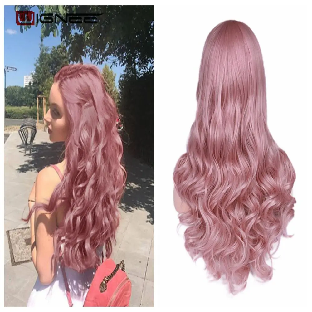 WigneeGBB18080S Wignee средняя часть Омбре блонд длинные волнистые волосы синтетический парик для черных/белых женщин натуральные термостойкие повседневные/вечерние парики из волокна - Цвет: WigneeGBB18080S