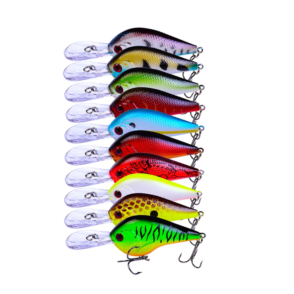  70pcs Deep Swim Crankbait Fishing Lures Crank Wobbler Artificial Bait Jerkbait Minnow Fishing Hooks