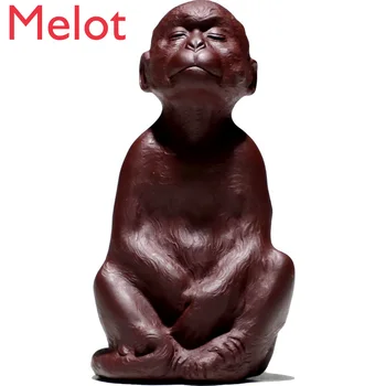 

Yixing Handmade Purple Sand Tea Pet Decoration Tea Set Cool Creative Old Yixing Clay Meditation Monkey home decor