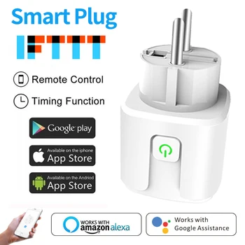 

Smart Home WiFi Plug Adaptor 16A Remote Voice Control Power Monitor Socket Outlet Timing Function Work With Alexa Google Home