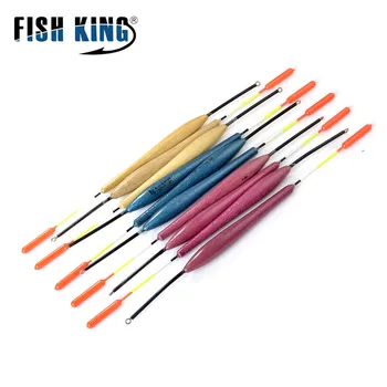 

FISH KING 10pcs 4g 5g 7g Fishing Float Bobber Set Barguzinsky Fir Pesca Length Long Vertical Buoy For Carp Fishing tackle