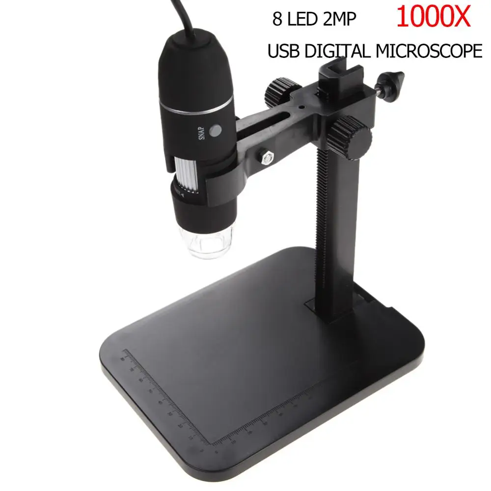 

Professional USB Digital Microscope 1000X 800X 8 LED 2MP Electronic Microscope Endoscope Zoom Camera Magnifier+ Lift Stand Tools