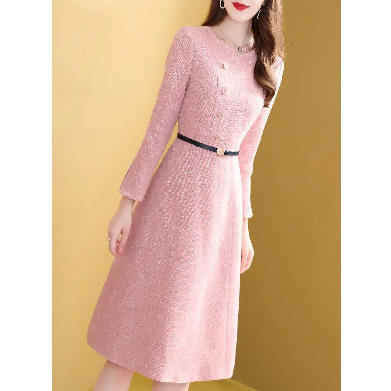 

Graceful Elegant Dress Women's Autumn 2019 New Style Tweed Western Style by Age Slimming Skirt Europe And America