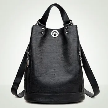 

Backpack Women Leather School Bags For Teenage Girls 2020 Fashion Brand Large Capacity Travel Feminina School Leather Backpack