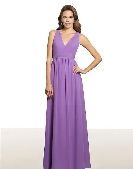 free shipping girls' dresses vestidos de fiesta Poly chiffon A-line halter open back natural waist pleated bridesmaid dress