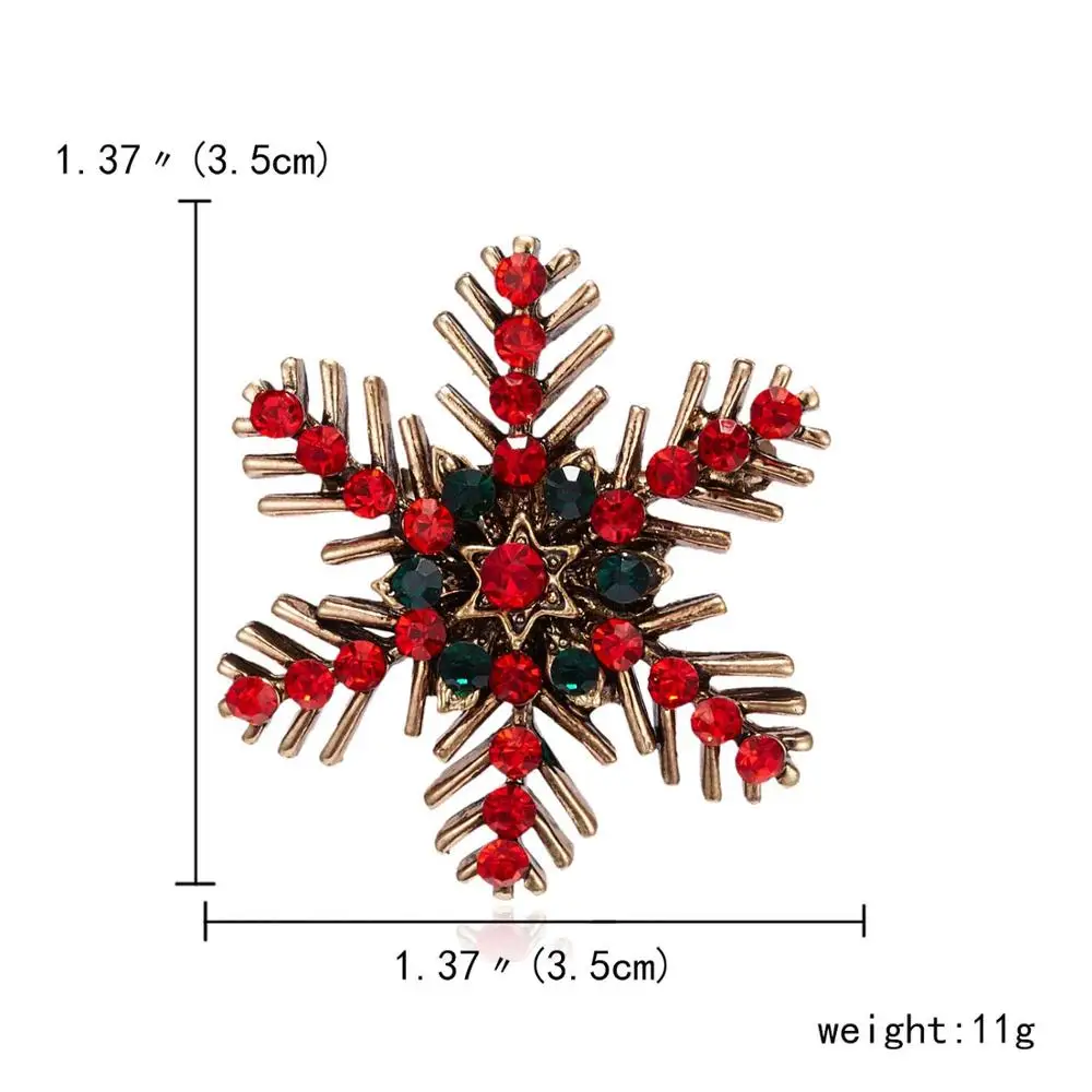 Rinhoo модные рождественские булавки, подарки, рождественские колокольчики, венок, снежинка, звезда, хрустальные броши для женщин, цветная Новогодняя брошь - Окраска металла: 13
