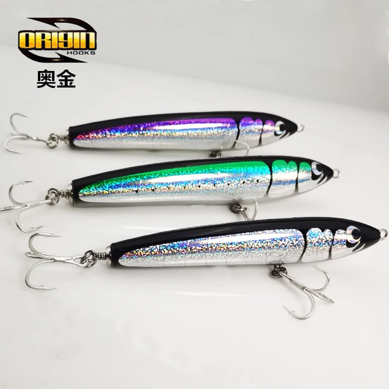 65g90g120g140g Trolling Wood Stickbait Pencil Popper Tuna Boat Fishing Lure Topwater Long Casting Wobbler Carp Artificial Leurre