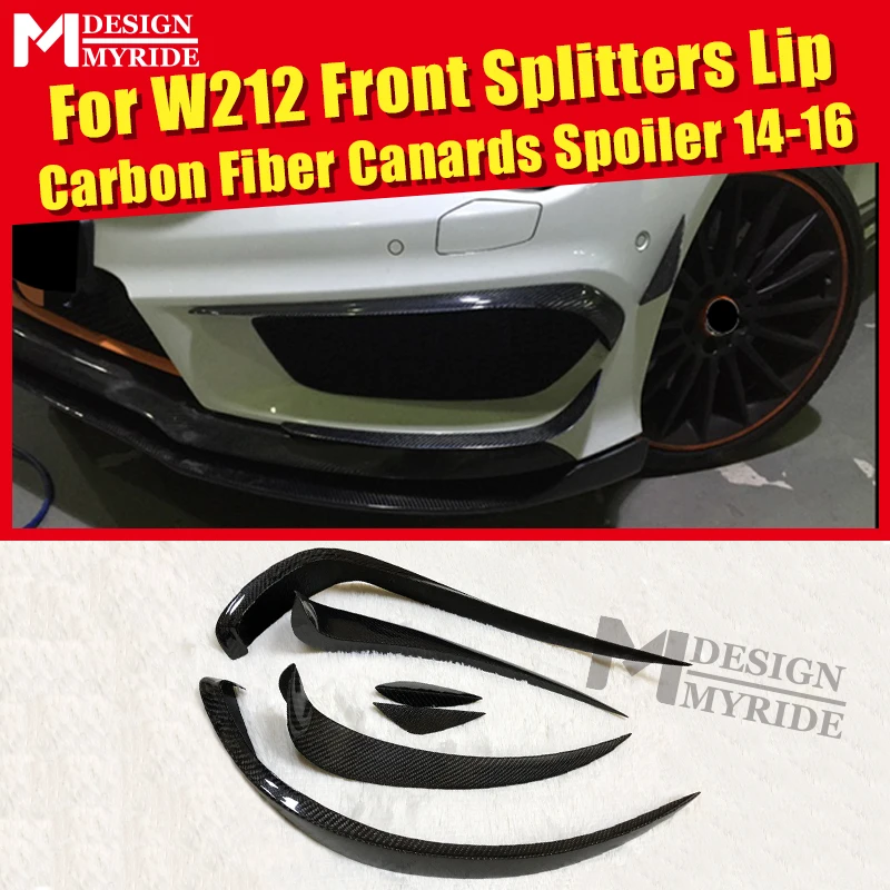 

Fits For MercedesMB W212 Sport Edition Front Bumper Splitter Canard Flaps Carbon Fiber E-Class E200 E400 E350 E500 E550 2014-16