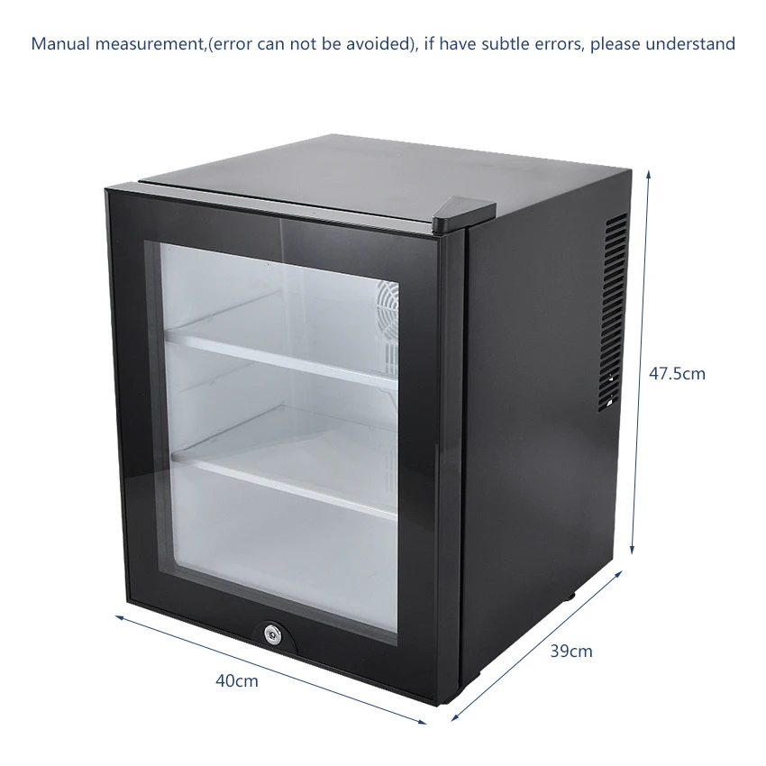 220V 30L Hotel Room Small Refrigerator Mini Transparent Freestanding  Display Freezer Mute Mini Fridge 6-18