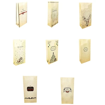 

Christmas Gift Paper Bag Cute Baking Eco-Friendly Kraft Paper Nut Packaging Bag Christmas Gift Bag, 80PCS