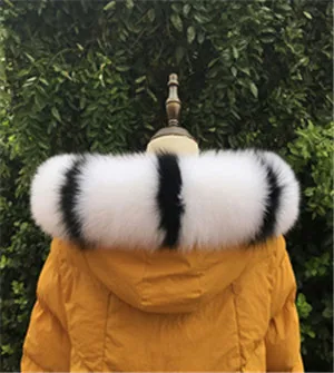 Genuine Fox Fur Scarves Collar Winter Natural Real Fox Fur Collar Scarf for Women coat Warm Hood Fur Scarf shawl Female - Цвет: 24