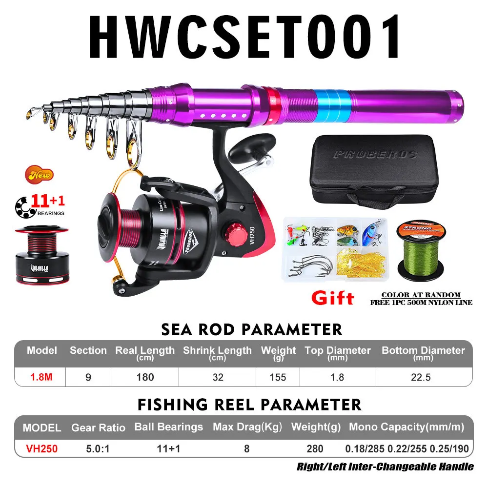 Vara de Pesca e Carretel Conjunto com Linha de Peixes Metal Telescópica Isca Kits Completos Molinete Pesca Carpa Acessórios Mar 6 conjunto com linha de peixes isca kits
