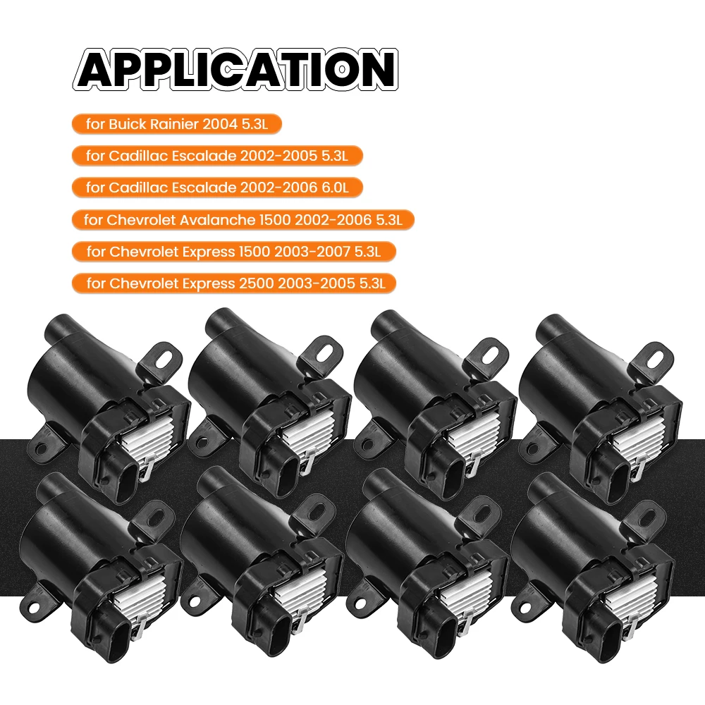 8 Ignition Coils For Chevrolet Silverado For Gmc Yukon V8 5.3l 6.0l 4