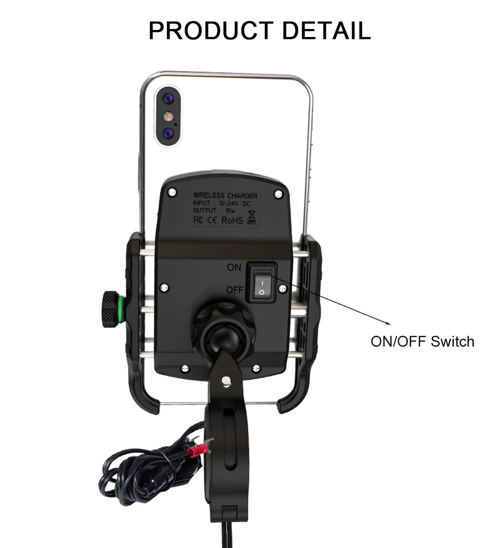 Qi Беспроводное зарядное устройство, держатель для телефона мотоцикла с USB QC3.0, быстрая зарядка для Suzuki gs 500 m109 sv650 dl650 gn125 drz400 SV1000