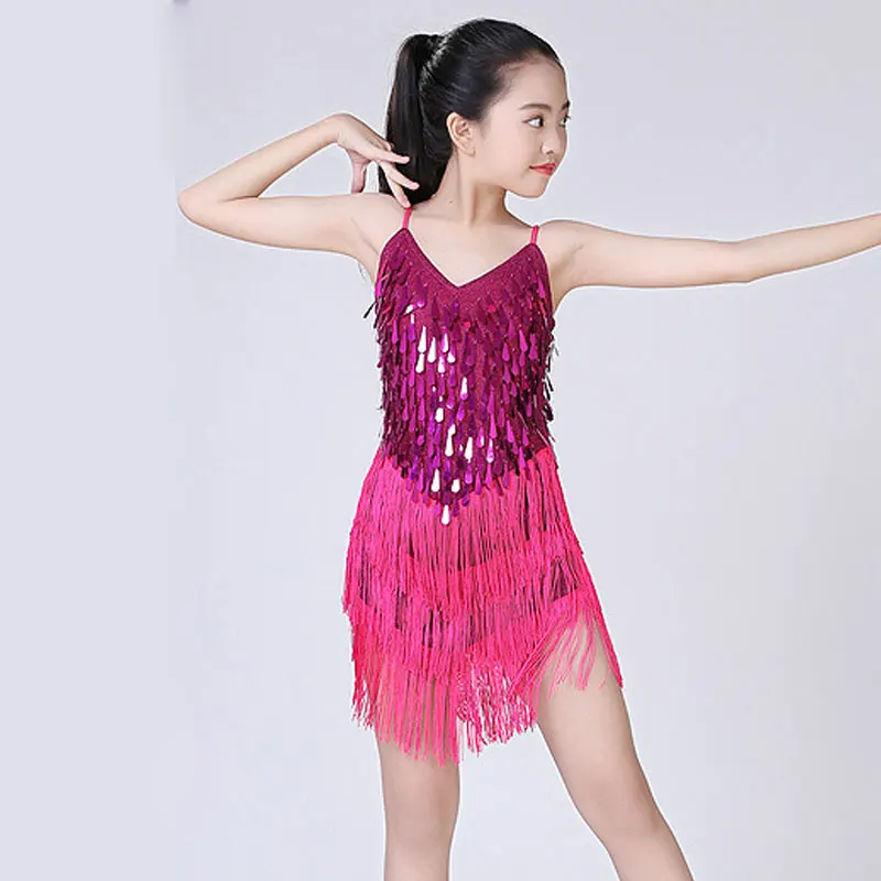 Детское платье для латиноамериканских танцев танцевальные платья девочек