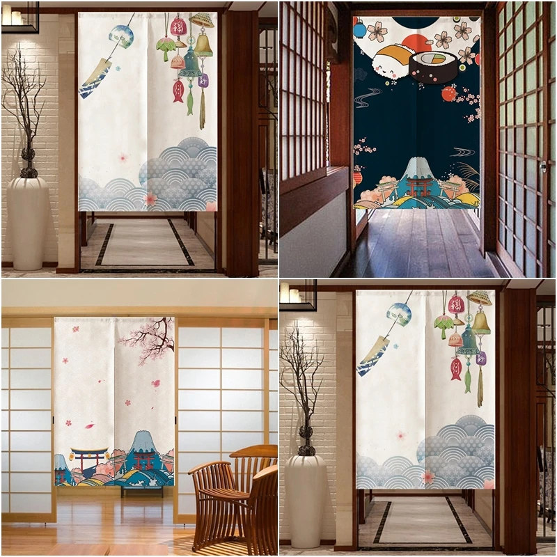 Entrance-Curtain Japanese Kitchen Short Door for Bedroom Caffee Hanging Home-Decor Dust-Proof