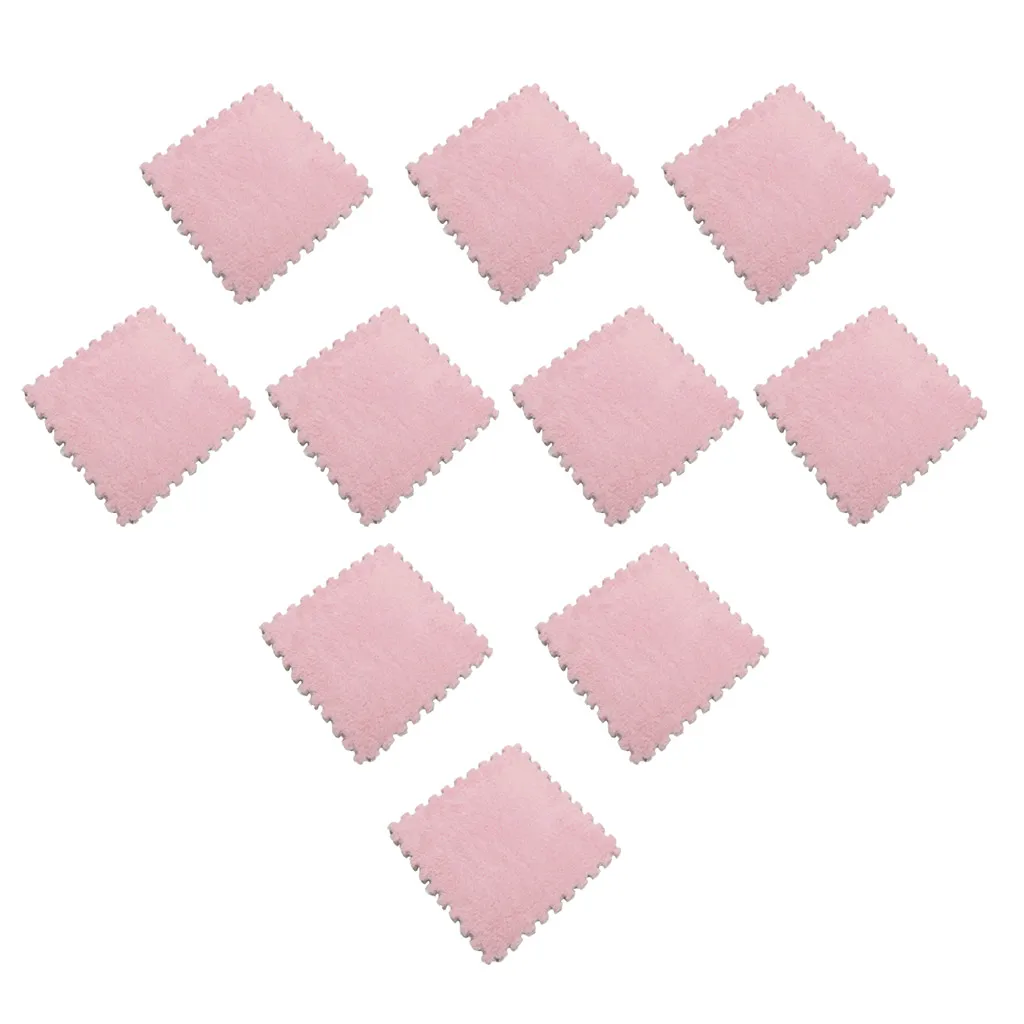 20Pcs EVA Foam Interlocking Puzzle Exercise Mat Baby Crawl Mat, Pink Brown