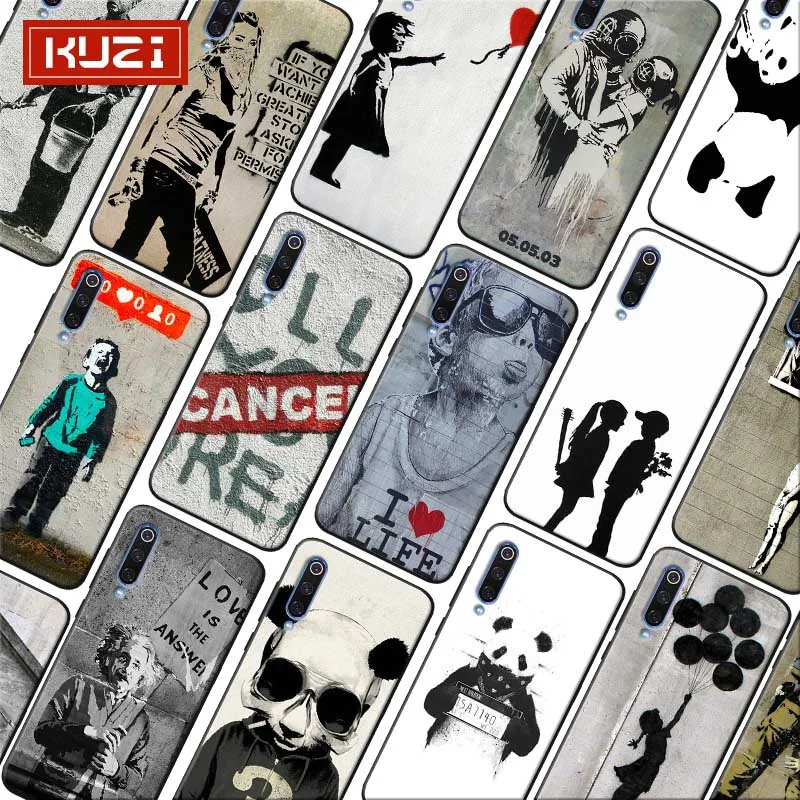 

Street Art Banksy Graffiti Panda Funny Cute Soft Silicone Phone Case for samsung galaxy a50 a70 a30 a40 a20 s8 s9 s10 plus