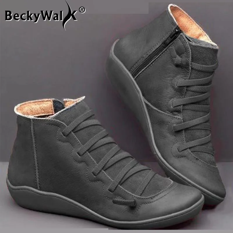 

2019 Casual Shoes Woman Autumn Ankle Women Shoes with Zipper Rome Style 5 Colors Short Women Boots chaussures femme WSH3441