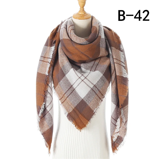Designer 2021 knitted spring winter women scarf plaid warm cashmere scarves shawls luxury brand neck bandana pashmina lady wrap b42