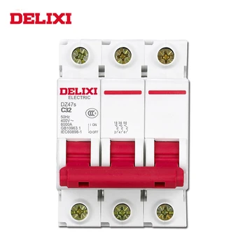

DELIXI Miniature Circuit Breaker DZ47s 3P 6-63A 6A10A16A20A25A32A40A63A Din Rail Mounting MCB Mini Circuit Breaker