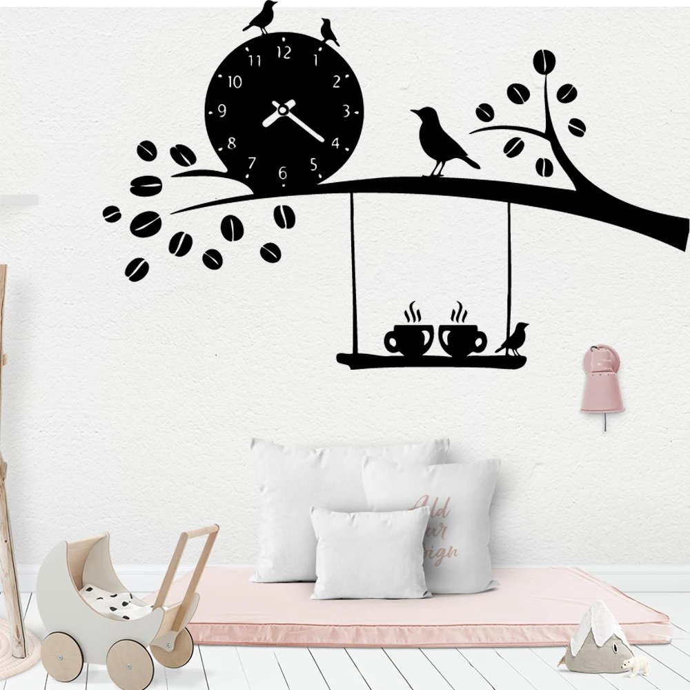 

Free shipping Coffee time Vinyl Kitchen Wall Stickers Wallpaper Living Room Bedroom Removable Decor Wall Decals