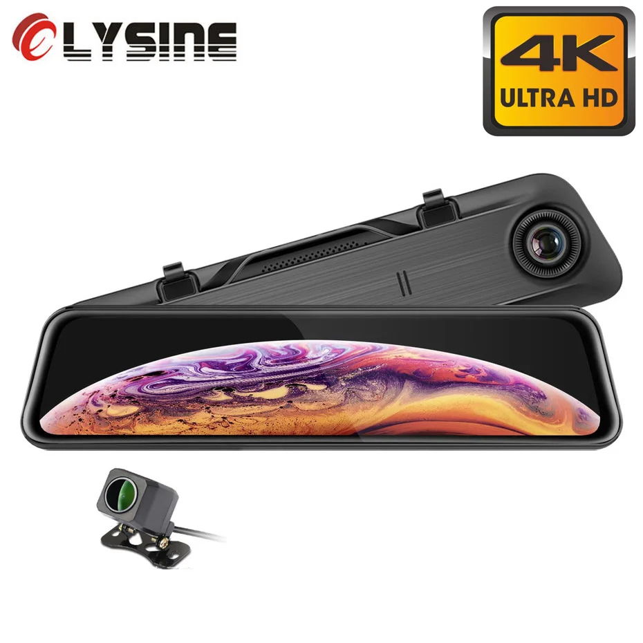 Зеркало заднего вида Olysine D78 Автомобильный видеорегистратор 4K сенсорный экран