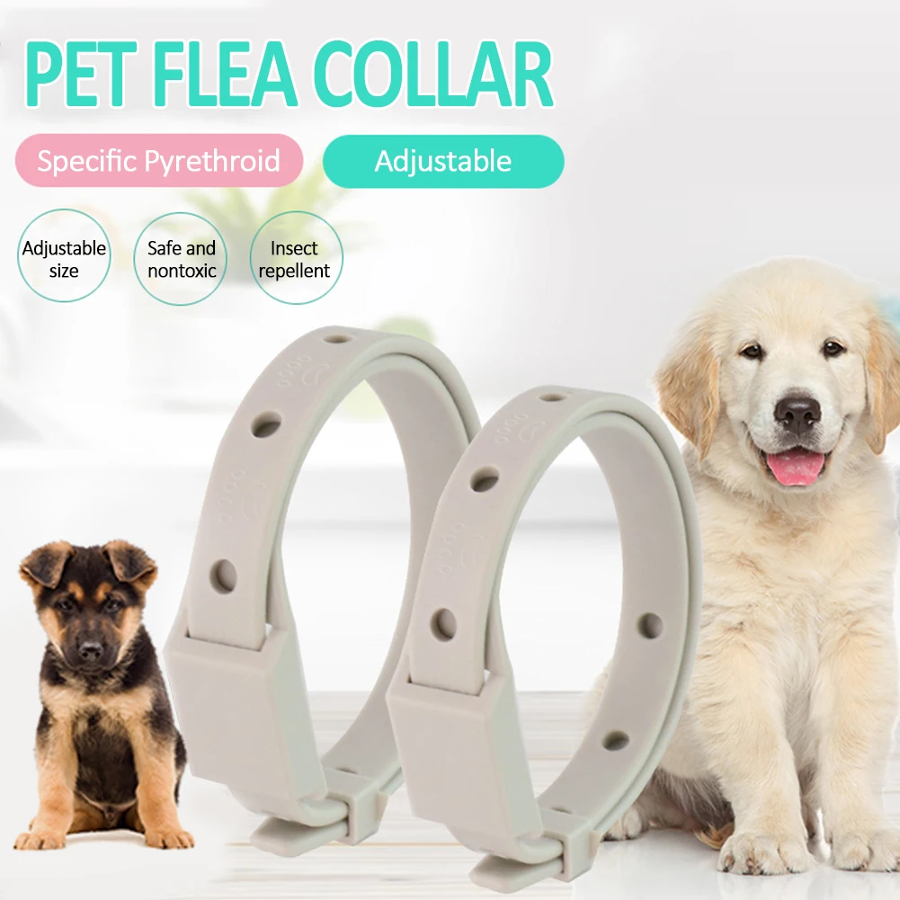 Durable Collars Pet Products Dogs Cats Collar Anti Mosquito Flea Repellent Silicone Adjustable Pet Collar Decoration