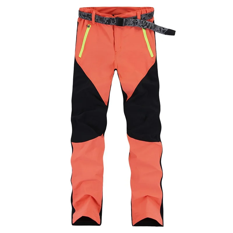 Водонепроницаемые штаны для походов на открытом воздухе, мужские быстросохнущие штаны для альпинизма, рыбалки, походов, флисовые брюки, осень-лето - Цвет: Orange