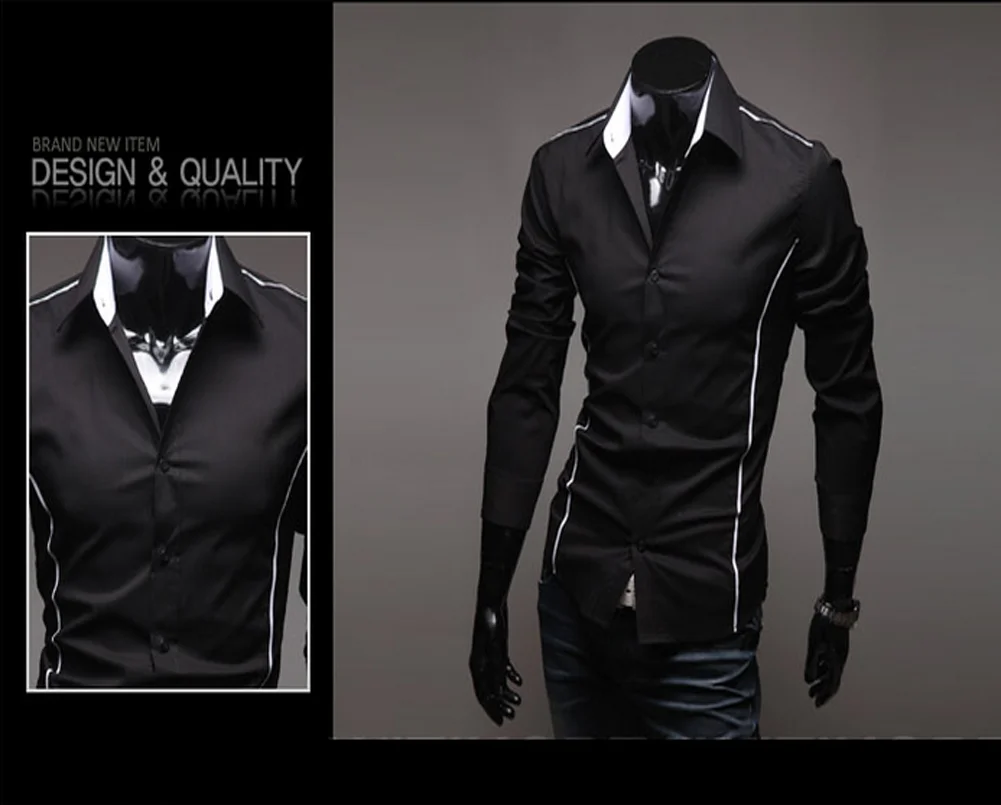 Мужская приталенная рубашка с длинным рукавом, формальная одежда, дизайнерские деловые роскошные рубашки, обычная однотонная рубашка, мужская одежда