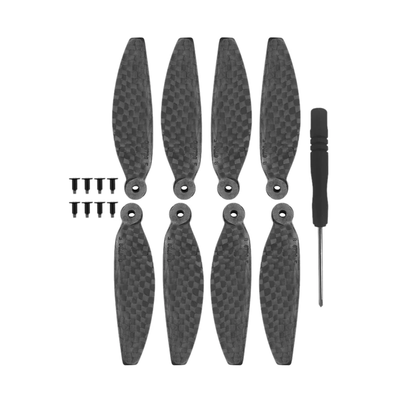 Best WLA 8PCs Carbon Fiber Foldable Propellers Paddle Blade for DJI Mavic Mini Drone Carbon Fiber 
