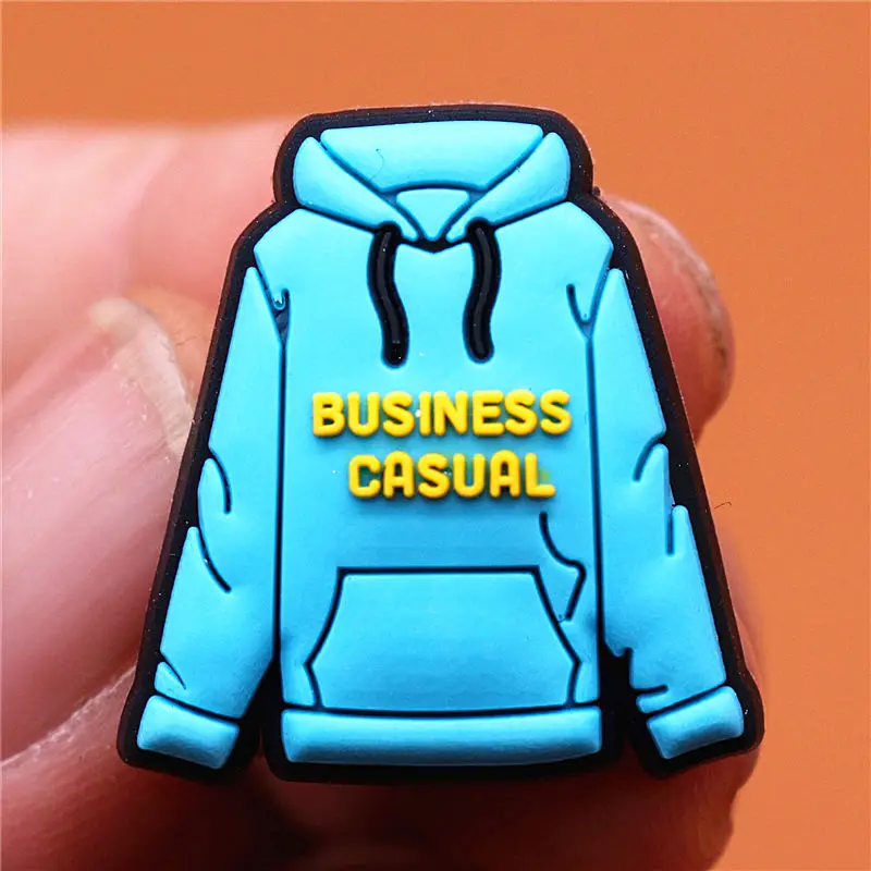 1pcs Blue Hoodie Shoe Charms Heart Shaped Glasses Sandals Bra Bow Shoes Accessories Decoration Fit Croc Jibz Party Kids Gift