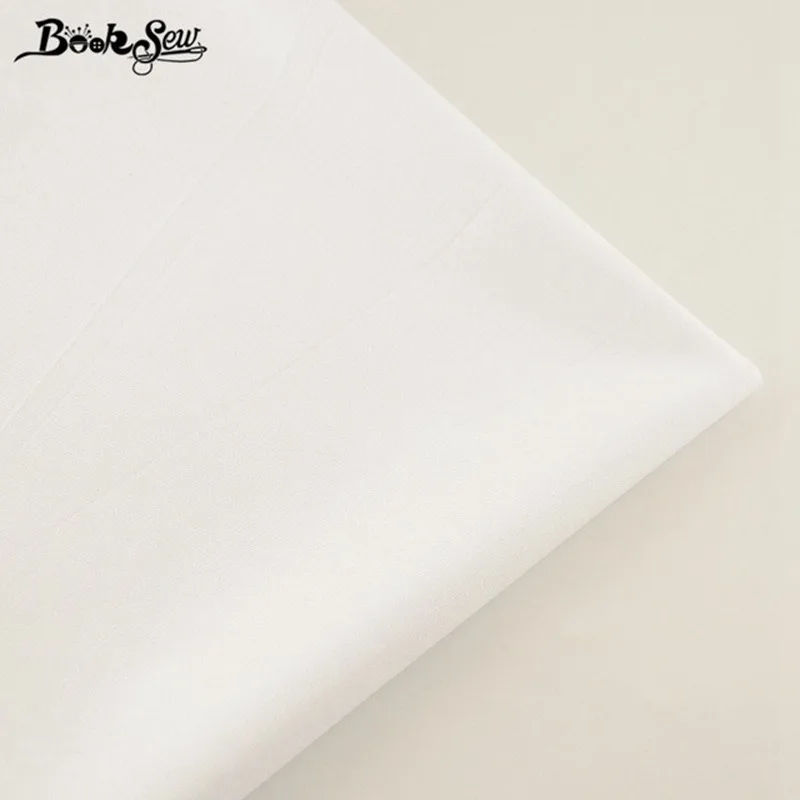 Booksew 100% Cotton Fabric White Color Telas Por Metro Home Textile Material Bedsheet Cloth DIY Quilting Tecido Baby Dress Tissu