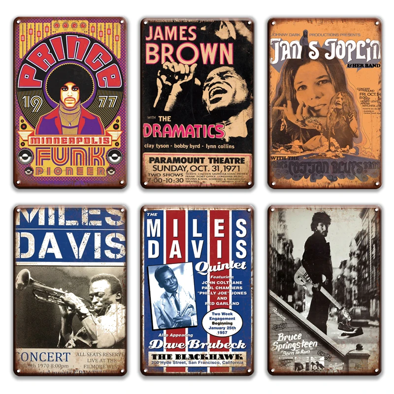 

Elvis Presley Johnny Cash Vintage Plaque Metal Tin Sign Vintage Man Cave Bar Pub Signs Retro James Brown Metal Poster Sign Decor