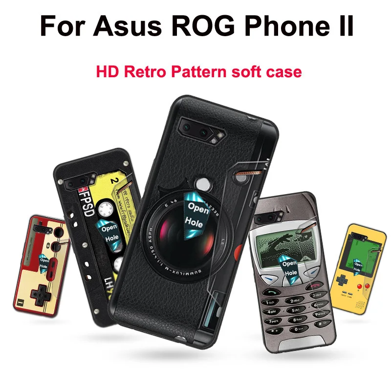 

For ASUS ROG Phone II Case Phone2 ZS660KL Retro Matte Soft Silicone Back Cover Phone Cases For ASUS ROG Gaming Phone 2