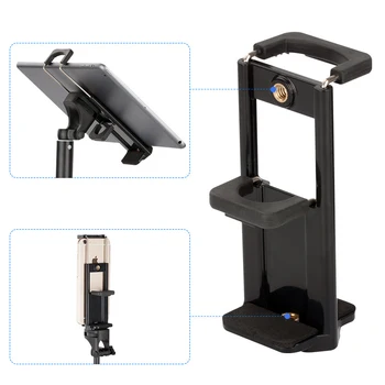 

Universal 2 in 1 Tripod Mount Phone Tablet Holder Clip for iPhone 8 Plus X iPad mini Pro 10.5 air 2 Adapter Clamp Stand