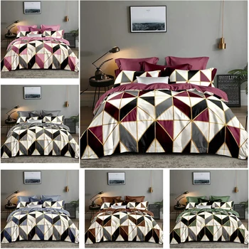 

Luxury Geometric pattern Duvet Cover set Comforter Bedding bedding set Queen King 1 Quilt Cover+1/2 Pillowcases（No Sheet)