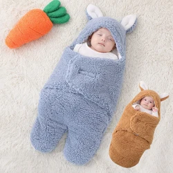 Sac de couchage doux pour nouveau né, couverture épaisse en coton, enveloppe pour emmailloter le bébé, cocon chaud, cadeau, 0 6M 