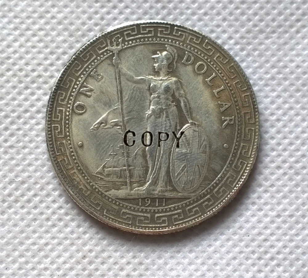 1911 британские Китайские Серебряные торговые искусства-копии монет памятные