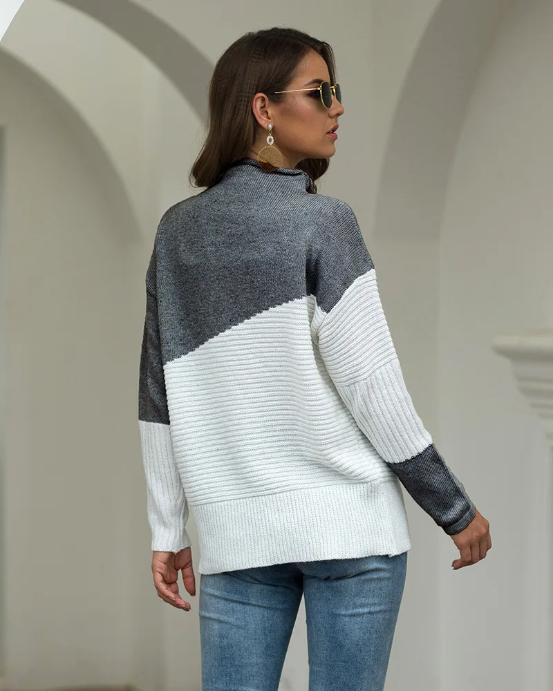 VITIANA, вязаный женский свитер, осень, Женский пуловер с длинным рукавом, водолазка, вязаные свитера, Женская Повседневная зимняя одежда