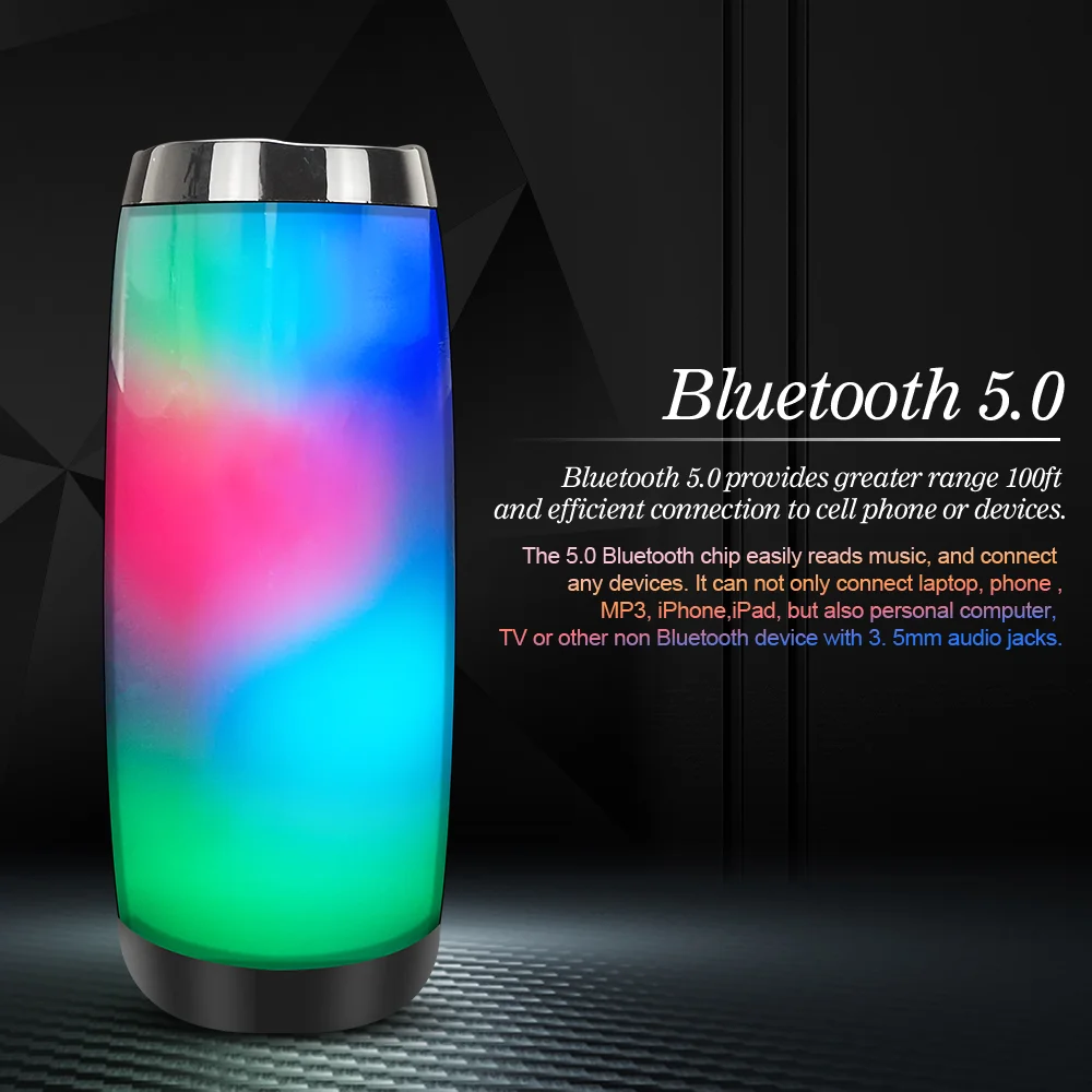 TG157 LED 조명 휴대용 스피커, 컬럼 무선 음악 스피커, HIFI TF FM 라디오, 강력한 붐박스, 야외 베이스 스테레오, PK TG117